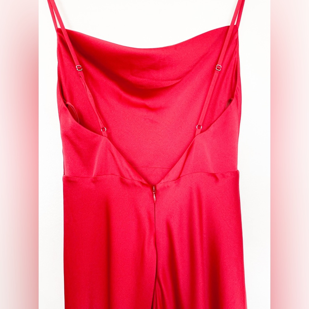 Fame & Partners Red Cowl Neck Long Dress - Picture 5 of 11